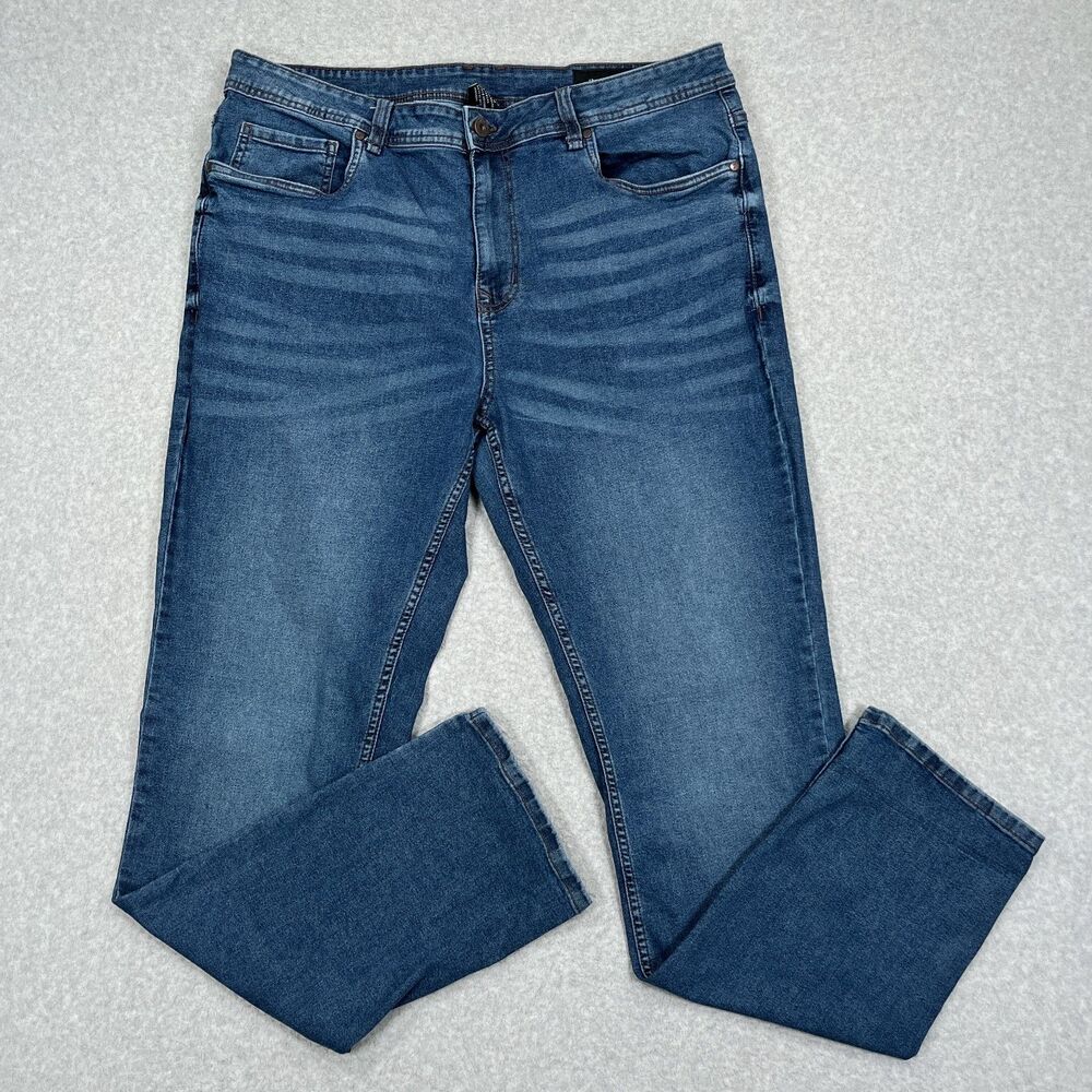 The Perfect Jean NYC Jeans Mens 38 x 34 Dark Wash Slim Thick Taper Stretch Denim